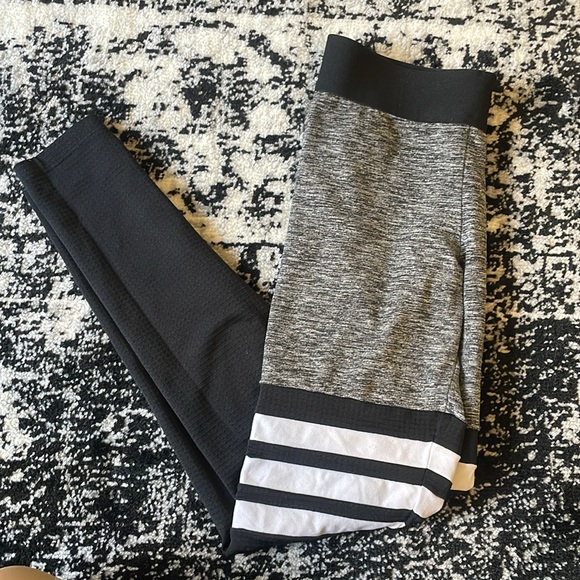 BOMBSHELL SPORTSWEAR BLACK HEATHER GREY THIGH HIGH LEGGINGS XS - Picture 4 of 9